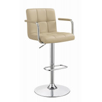 Coaster Furniture 121106 Adjustable Height Bar Stool Beige and Chrome